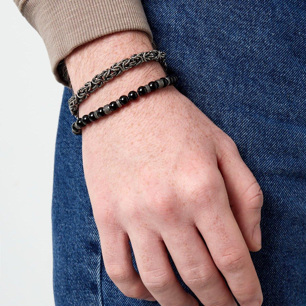 Beaded Bracelet for Men | Black - Gbaje Jewelry