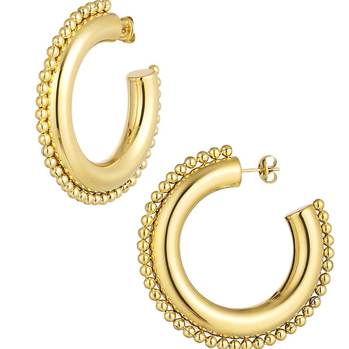 Golden hoop earrings