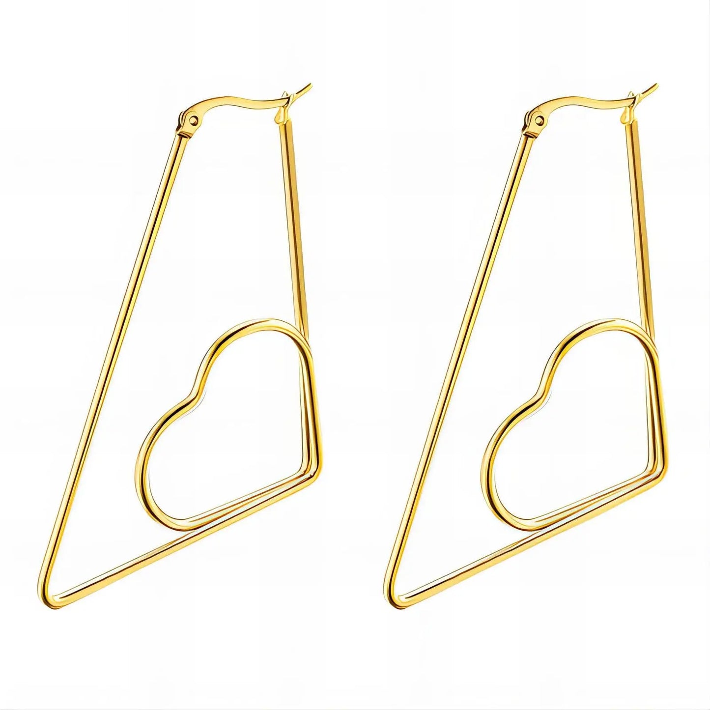 Heart Gold Earrings - Gbaje Jewelry