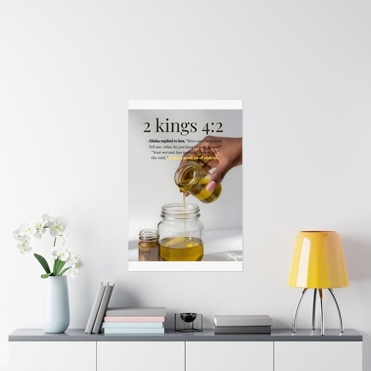 Anointed Oil Wall Decor Poster| Faith Home Art Inspired by 2 Kings 4:2 - Gbaje Jewelry