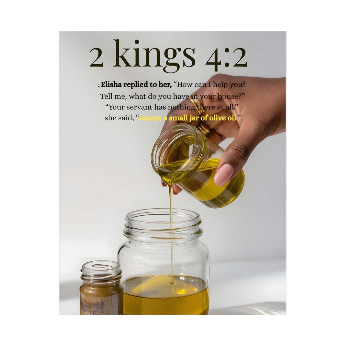 Anointed Oil Wall Decor Poster| Faith Home Art Inspired by 2 Kings 4:2 - Gbaje Jewelry