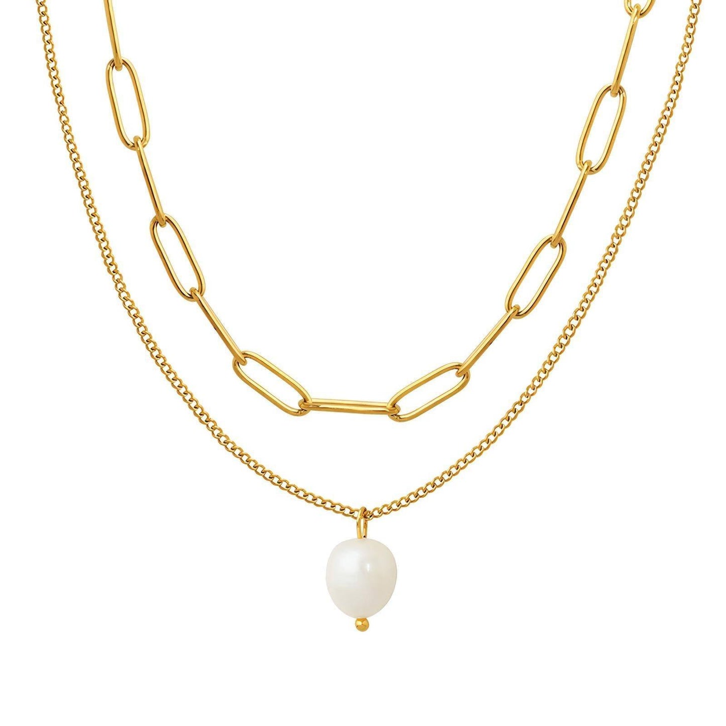 Gold chain with pearl pendant - Gbaje Jewelry