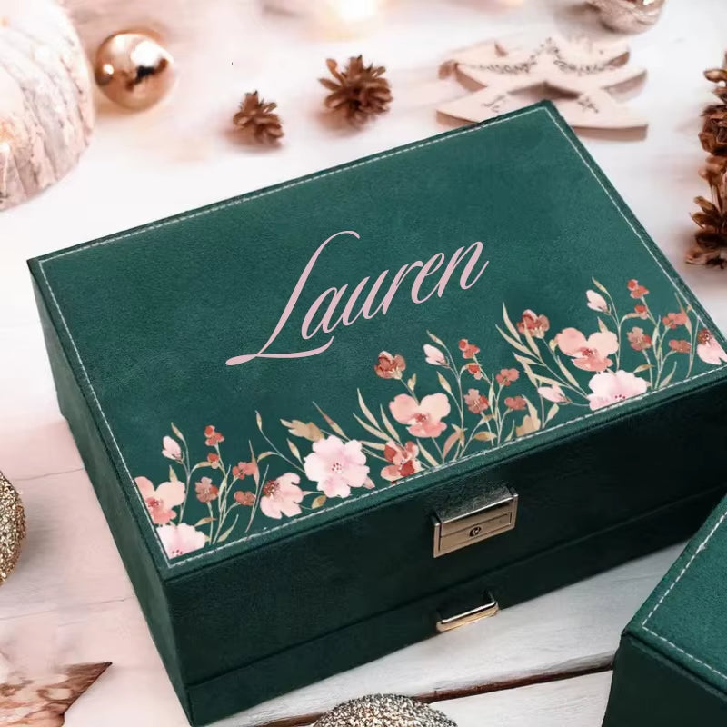 Custom Velvet Jewelry Box Womens Jewelry Box Large Jewelry Organizer Girls Jewelry Storage Box, Jewelry Display Xmas Gifts