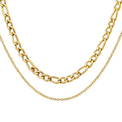 18K Gold Figaro Chain Necklace | Waterproof Everyday Jewelry - Gbaje Jewelry