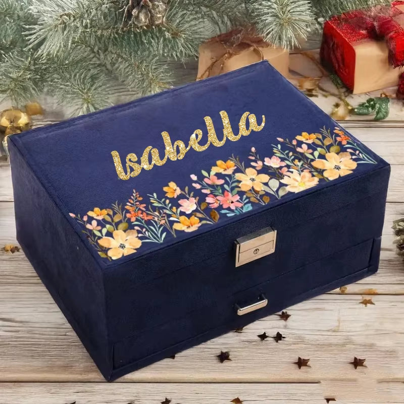 Custom Velvet Jewelry Box Womens Jewelry Box Large Jewelry Organizer Girls Jewelry Storage Box, Jewelry Display Xmas Gifts