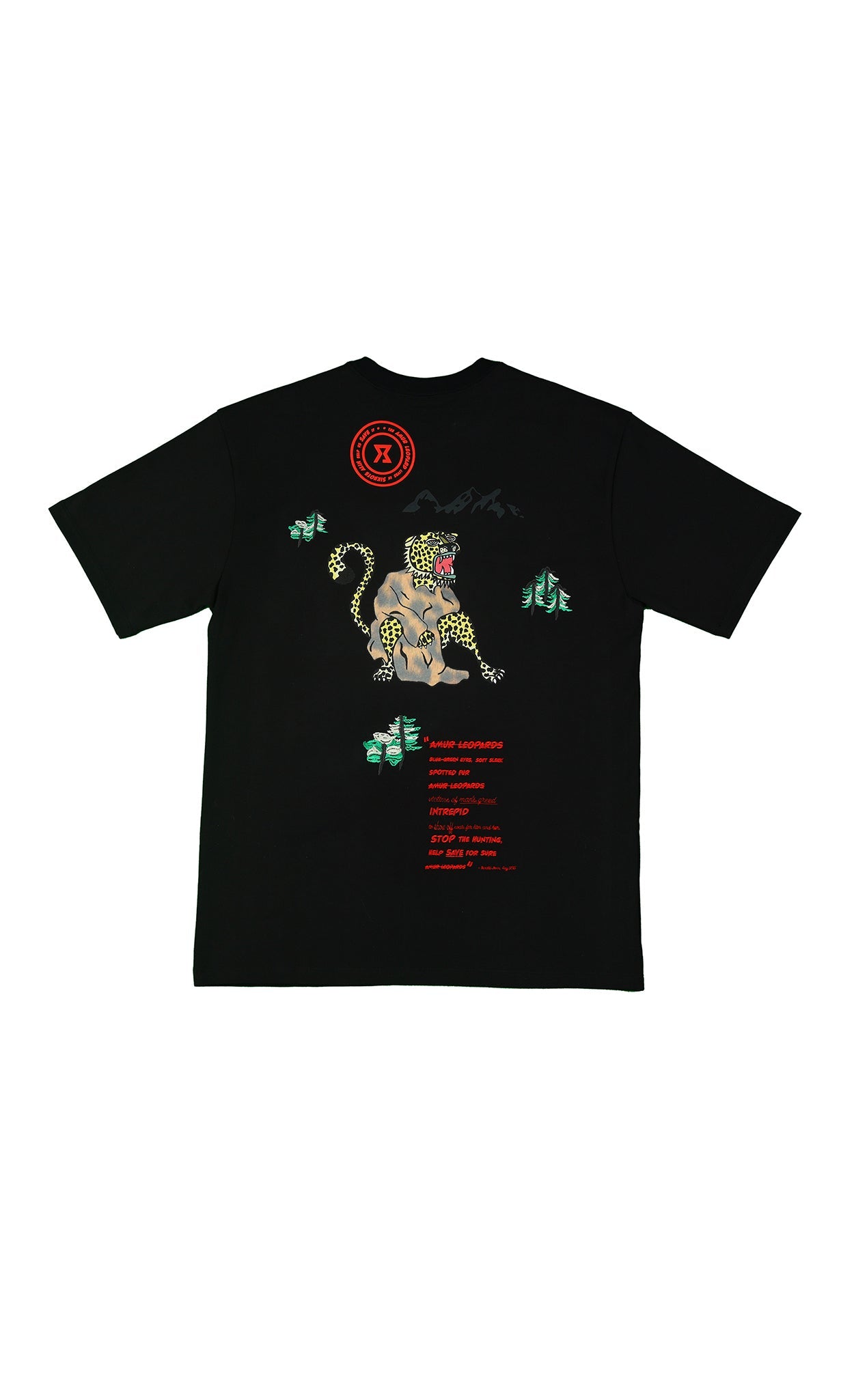 Amur Leopard Tee Black - Gbaje Jewelry