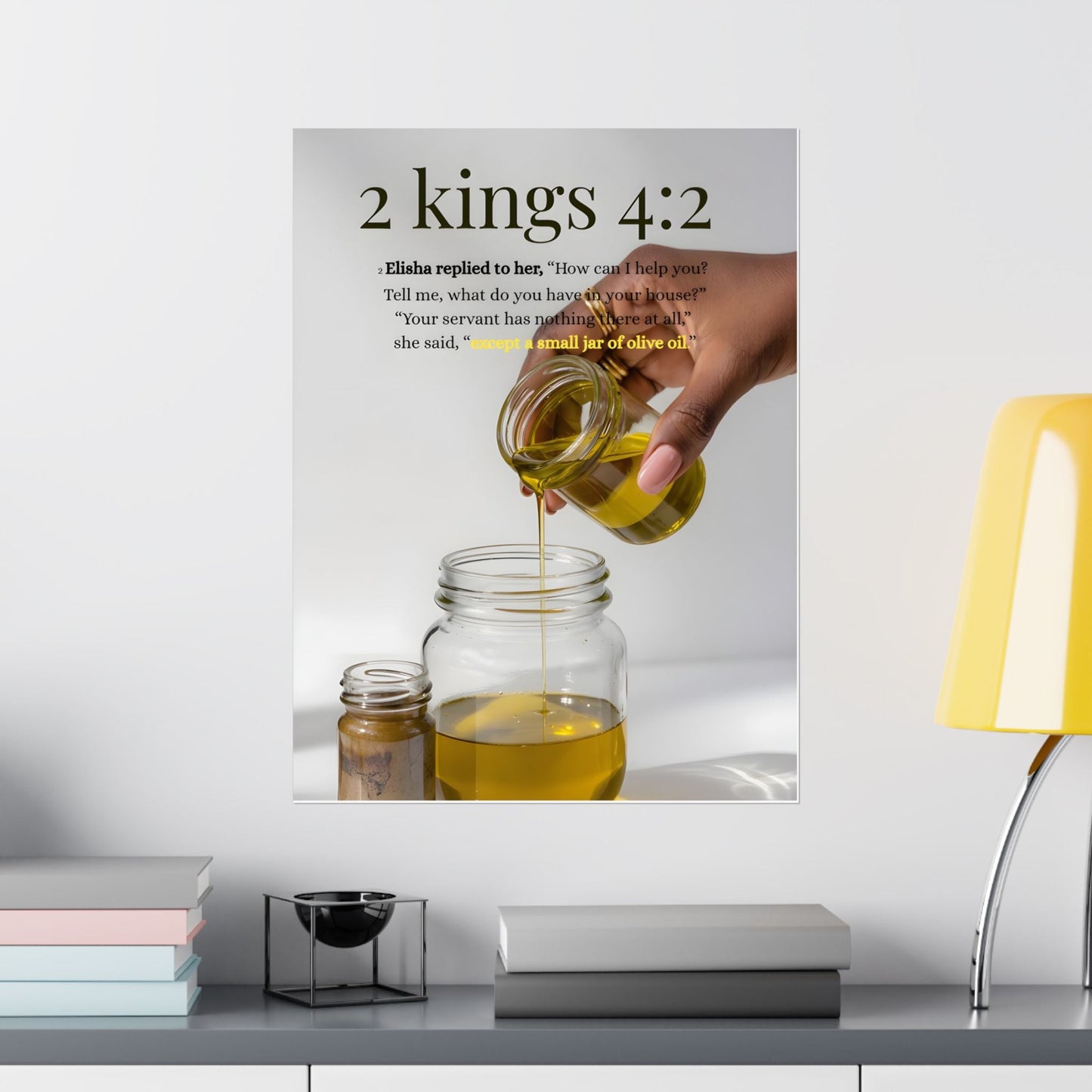 Anointed Oil Wall Decor Poster| Faith Home Art Inspired by 2 Kings 4:2 - Gbaje Jewelry