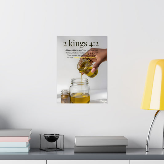 Anointed Oil Wall Decor Poster| Faith Home Art Inspired by 2 Kings 4:2 - Gbaje Jewelry