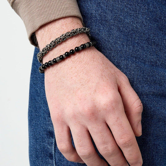 Beaded Bracelet for Men | Black - Gbaje Jewelry