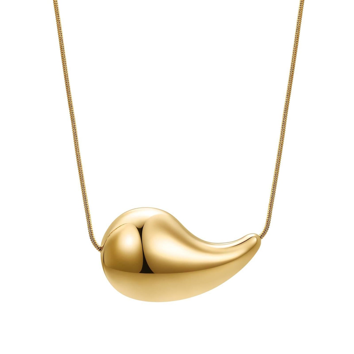 statement necklace with a gourd like pendant