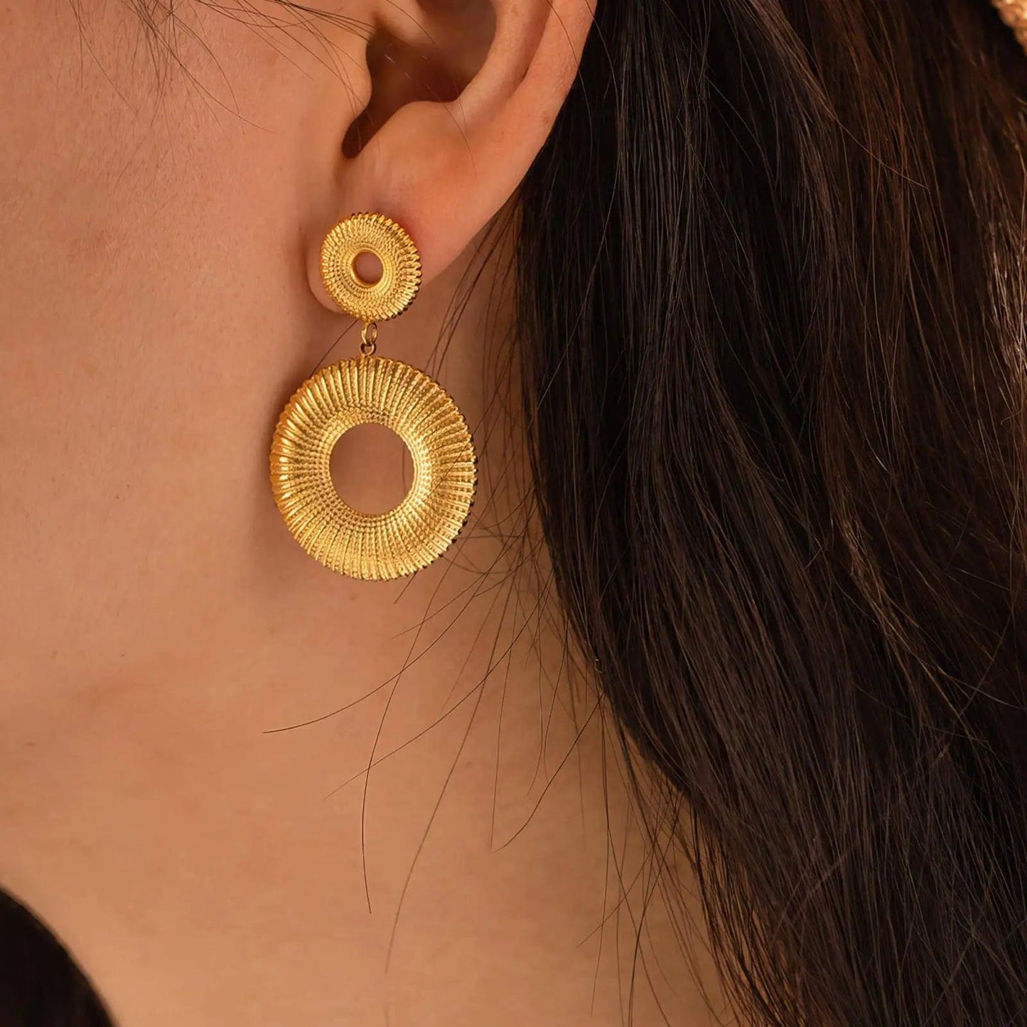 Double Hoop Earrings | 18k Gold Plated - Gbaje Jewelry