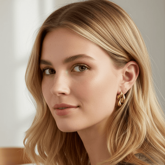 Gold Droplet earrings for women - Gbaje Jewelry