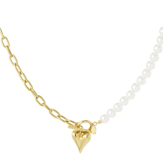 Front Clasp Pearl Chain Necklace - Gbaje Jewelry