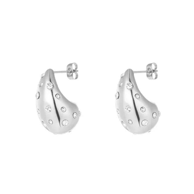 Teardrop Stud Earrings | Silver - Gbaje Jewelry